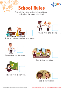 School Rules Worksheet: Downloadable PDF for Kids